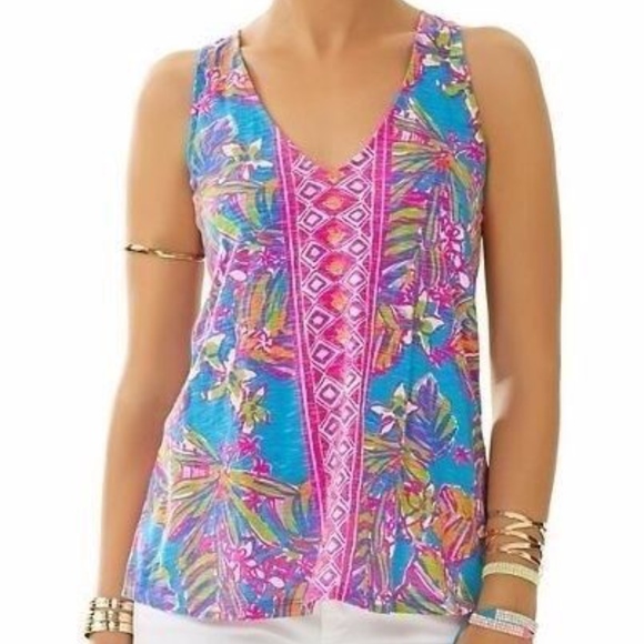Lilly Pulitzer Tops - MINKA KNIT TRAPEZE TANK TOP BLUE SUMMER HAZE
